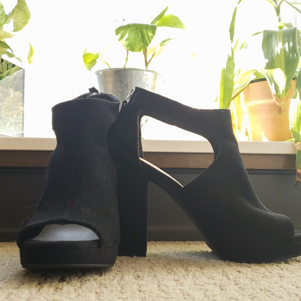 Black Open-Toed Heels